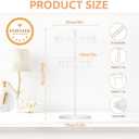iDavosic.ly 2 Tier Rotating Necklace Holder Organizer with 42 Hooks, Adjustable Metal Bracelet Display Stand Rack, Extra Tall Keychain Spinning Tree Tower for Women, White