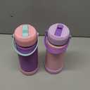 Fimibuke Kids Insulated Water Bottle - 18oz BPA-FREE 18/8 Stainless Steel Kids Cup with Straw Travel Tumbler Leak Proof Double Wall Vacuum Toddler Water Bottle for School Boys Girls (2 Pack, Macaron)