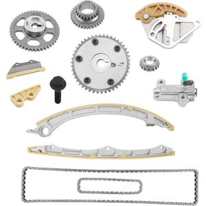 2.4L Engine Timing Chain Set With Camshaft Adjuster & VVT Gear, Compatible with 2008-2015 Honda Accord Civic Crosstour CR-V Acura ILX TSX, 2.4 Timing Chain Replacement Kit Replace# 14510-R40-A01