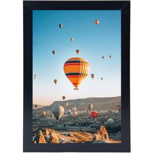 JCJMY 6x9 Picture Frame Black for Wall Hanging or Tabletop- Wall Mounting Horizontally or Vertically, 6 x 9 Wall Gallery Poster Photo Frame for 6 by 9 Photos, Black