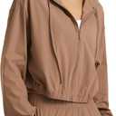 Wyeysyt Women's UPF 50+ UV Sun Protection Cropped Jackets Athletic Running Workout Shirts Zip Up Hoodie Outdoor Jackets(Brown-M)