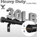 OLV Black Curtain Rod, 1 Inch Adjustable Modern Curtain Rods for Windows 30 to 41 Inch, Decorative Heavy Duty Window Treatment Rods with End Cap Finials, Telescopic Splicing Drapery Pole, Easy Install