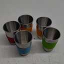 Stainless Steel Cups for Kids, 16oz Reusable Drinking Cups Spill Proof Water Tumbler for Kids and Adults, Dishwasher Safe, 5 Pack (No Straws - Blue/Red/Orange/Green/Purple)