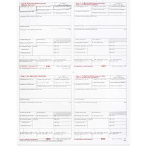 2025 Pre-Printed W2 4-Up Laser Tax Forms Set for 25 Employees