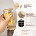 12 Packs Bamboo Qtip Holders, 10 oz Glass Round Storage Containers with Lids for Cotton Pads Swabs Balls, Jewelry/Makeup Organizer and Spice Container