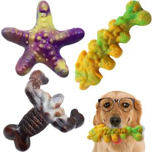 Magicorange Dog Chew Toys for Aggressive Chewers,3 Pack Tough Dog Bone Toys to Keep Them Busy, Indestructible Pet Toy for Medium/Large Breed