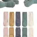 Baby Non Slip Grip Socks Toddler Knee High Anti Skid Crew Slipper Crawling Socks for Girls Boys Newborn