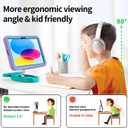 Kids Case for iPad (A16) 11th/10th Gen 10.9'' 2025/2022,Adjustable Portrait/Landscape Stand/Drop Proof with Handle,Child Friendly Case for iPad Air 11 (M4/M3/M2) 2026/2025/2024(Purplegreen)