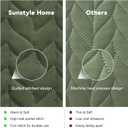 SunStyle Home Olive Green King Quilt Bedding Set, Lightweight Comforter Bedspread Blanket King Size Quilt, Luxury Quilted Stitching Coverlet with 2 Pillow Shams Leaf Embroidered Pattern All Seasons