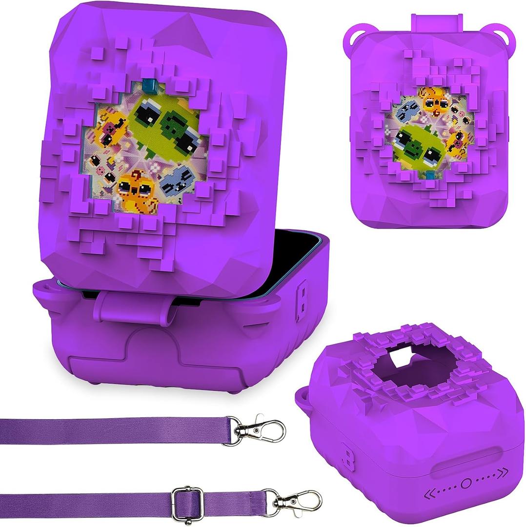 2 x Silicone Case for Bitzee Magicals Interactive Toy Digital Pet, Protective Skin Cover for Bitzee Magicals Virtual Electronic Digital Pet Accessories (Purple)