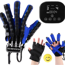 Rehabilitation Robot Glove for Stroke Hemiplegia Finger Hand Stroke Recovery Equipment for Left or Right Robotic Hand Trainer with Heating Massage Mirror Glove (Left Hand, M)