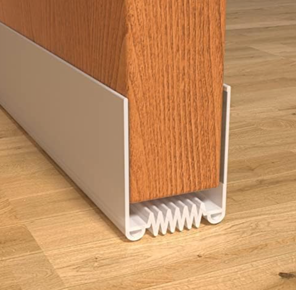 Door Draft Stopper, 36” Length Cuttable Weather Stripping Door Seal, Strong Adhesive Door Sweep for Exterior and Interior Doors (1, White)