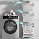 3 Tier Laundry Basket Organizer with Wheels, Tiered Laundry Basket Organizer, with Portable Storage Baskets, for Kitchen Bathroom Bedroom Laundry Room, 13.4" x 11.4" x 41.3"