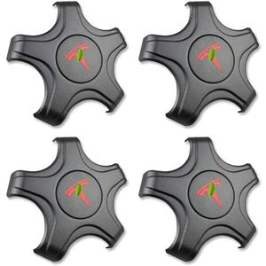 Center Caps Hubcaps Cover Aero Wheels for 18-inch Original Standard Rims Compatible with Model 3 (NOT Compatible with Model 3 Highland) (Deep Gray with Red)