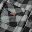 SANGTREE Boys and Mens Flannel Shirts Long Sleeve Button Down Plaid Shirts with Corduroy Collar (S)