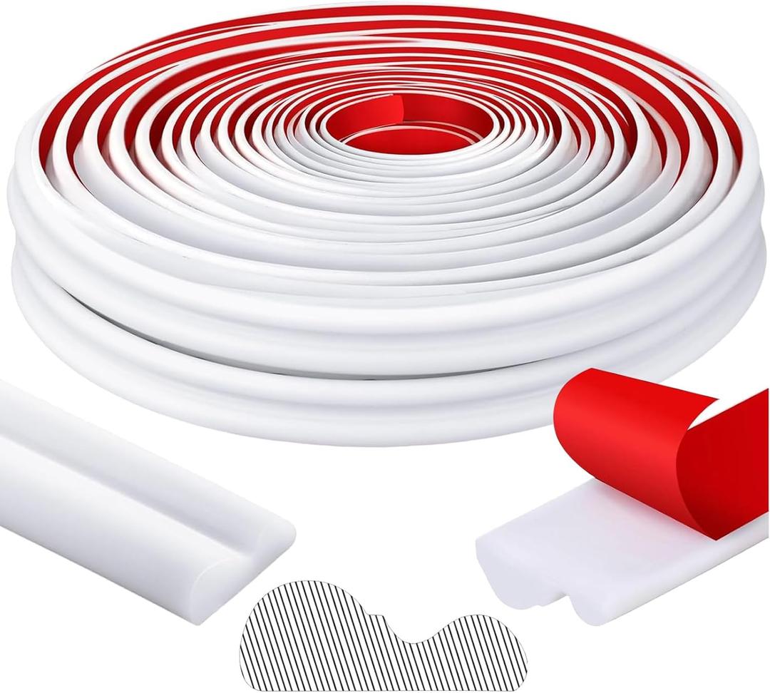 32.8ft x 0.9 Inch Flexible Peel and Stick Molding Trim for Wall, Baseboard, Backsplash, Tile Edge, Chair Rail, Mirror-self Adhesive Moulding Trim for Bathroom Wall Door Floor Window, White