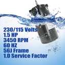 UST1152 Swimming Pool Pump Motor, 1.5HP Pool Pump Motor Replacement for Super Pump SP2610X15/A.O. Smith Electric Motor