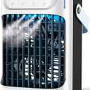 Portable Air Conditioner Cooling Fan with Remote, Quiet with 3 Speeds, 1200ml Personal Air Cooler Fan with 3 Mist, 7 Night Light, 8H Timer, Small Air Conditioner for Bedroom Office (White)