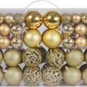 Christmas Balls Tree Ornaments, Shatterproof Christmas Decorations Set with Reusable Hand-held Gift Package for Holiday Xmas Tree Decor (100, Gold)
