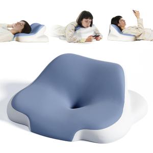 Premium Memory Foam Reading Pillow - Ergonomic Neck Support for Beds, Sofas, and Floors - Removable and Washable Pillowcase - Perfect for Reading, Watching TV, and Relieving Back Pain