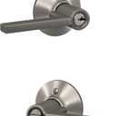 Schlage F51A LAT 619 Latitude Door Lever, Keyed Entry Lock, Satin Nickel
