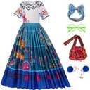 SZ-TONDA Kids Princess Costume Dress - Girls Halloween Cosplay Outfit Clothes Blue … Size 100