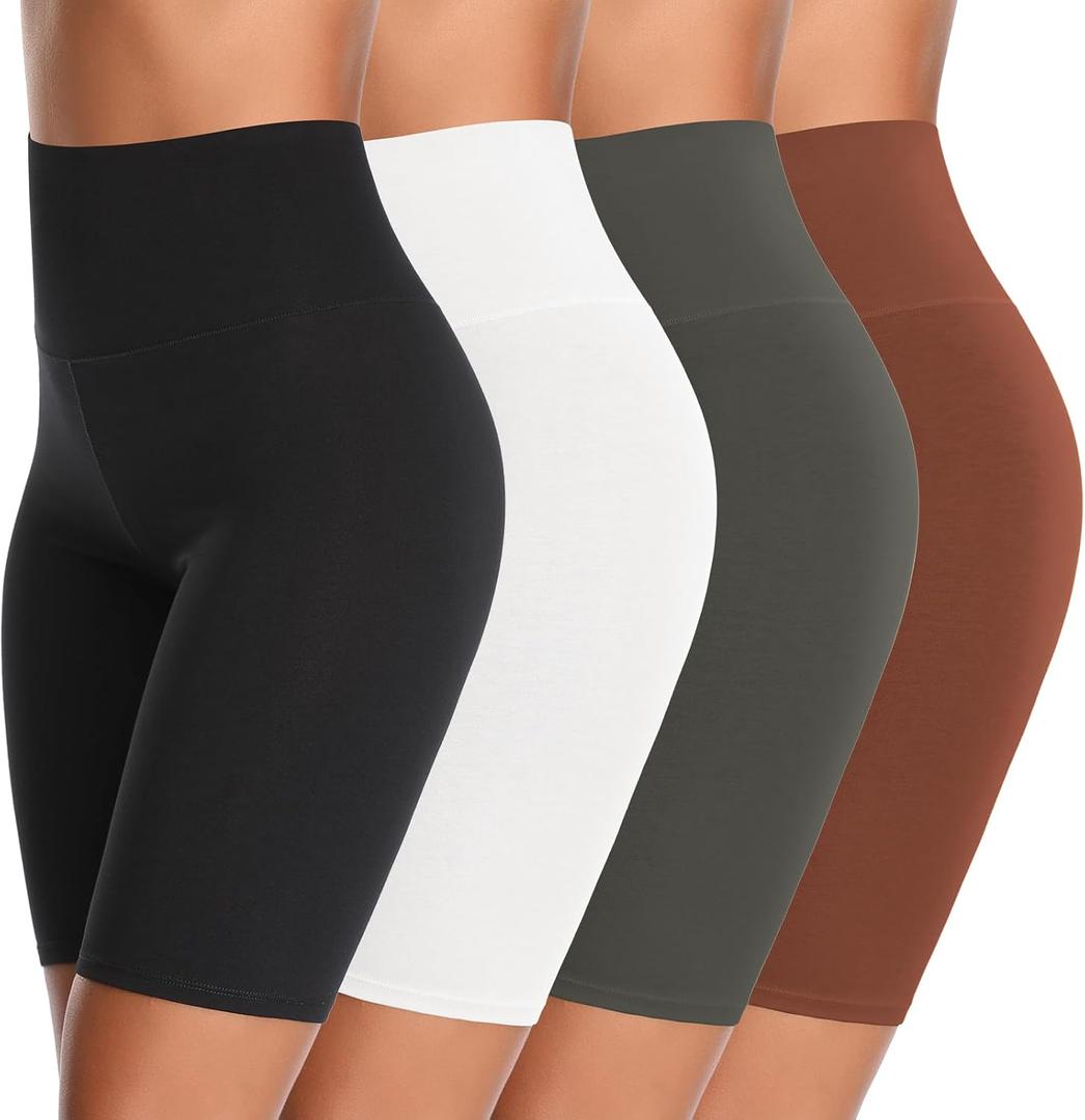 K-CHEONY Cotton Spandex Stretch Anti Chafing Boy Shorts Safety Panty Bike Shorts,Slip Shorts for Under Dresses (Multicoloured, 4 Pack, XX-Large)