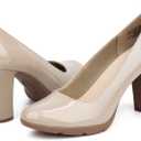 JENN ARDOR Women's Pumps Chunky Heels Platform Shoes Comfort Round Closed Toe Block Heel Pumps Dress High Heeled Office Shoes for Ladies More Than 3 inch Heel (7.5, Beige)