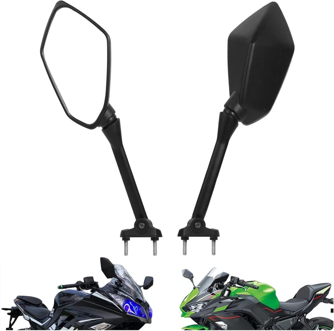 Ninja 650R Mirrors For Ninja 650R EX650 2009-2017 Ninja 1000 Z1000SX 2011-2015 Ninja 400R 2010-2014 Rear View ER6F ER-6F 2009-2015 (BLACK)