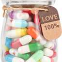 Capsule Letters Message in a Bottle,Happy Pills Notes,Message Love Letter Birthday Christmas Anniversary Valentines Mothers Day Gifts. (heart-shaped 55pcs)
