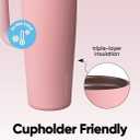 Owala FreeSip Tumbler Insulated Stainless Steel Water Bottle with Built-in Straw and Side Handle, For Travel, Work, School, and Sports, 30oz, BPA Free, Leak Proof, Rose Quartz