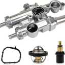 MITZONE Upgrade Aluminum Thermostat Housing Assembly Compatible with Dodge Jeep Chrysler Vehicle - 200 Sebring Compass Patriot Avenger Caliber Journey 1.8L 2.0L 2.4L Replace 68003582AB