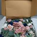 Ling's moment Pink Blue Artificial Wedding Arch Flowers Kit Pack of 4, 2pcs Hanging Flower Arrangement 2pcs Chiffon Drapes Ceremony Reception Fake Rose Arbor Backdrop Floral Party Outdoor Decorations