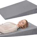 Vekkia 34" Extra-Long Wedge Pillow, 5.5" Bed Wedge Pillow for Sleeping,Gray