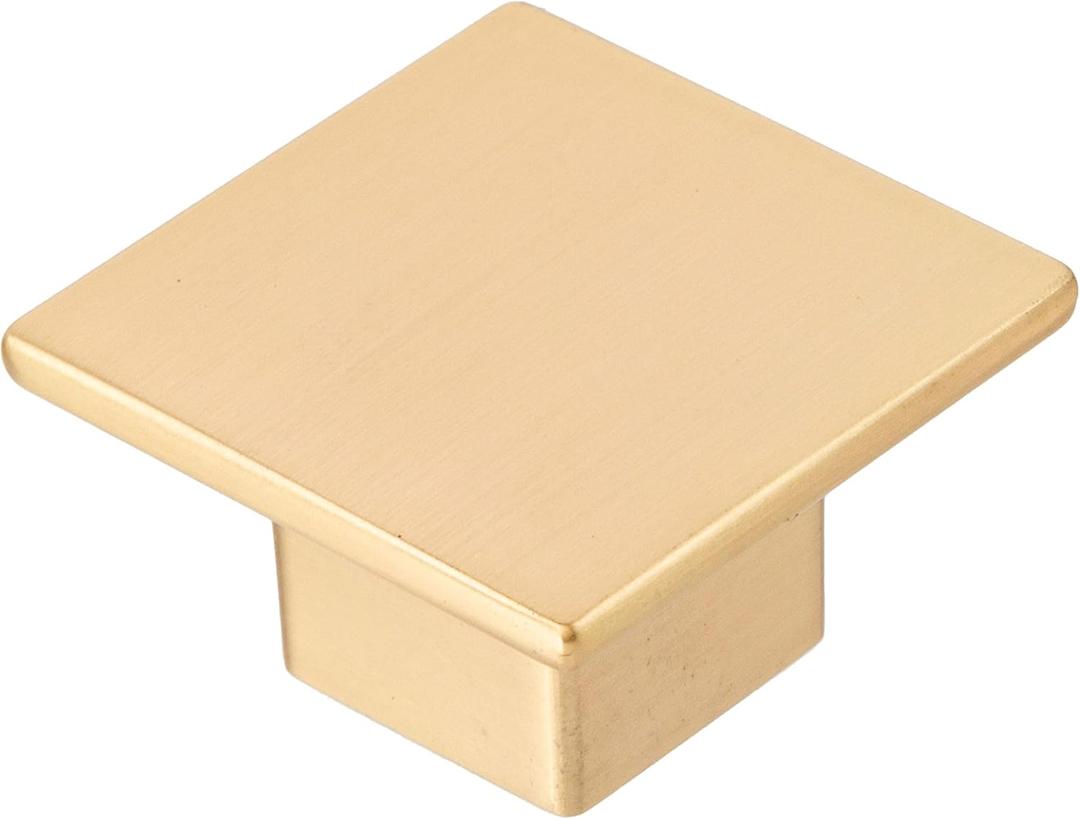 Ilyapa Wide Square Cabinet Knob, Gold 10 Pack 1 inch Kitchen Cabinet Knob Drawer Pull Handle Hardware