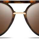 SOJOS Retro Aviator Polarized Sunglasses for Women Men Double Bridge Ladies Shades 