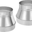 PATIKIL 8 Inch to 6 Inch Round Duct Reducer Increaser Connector, 2 Pcs Galvanized Steel Air Duct Adapter Pipe Fitting for Bathroom Kitchen Inline Ventilation Systems, Silver Tone