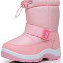 Felabo Toddler Snow Boots for Boys Girls Water Resistant Warm Winter Boots with Non Slip Sole Easy On Side Zipper Closure (Toddler 10, Pink)