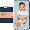 KeaBabies Portable Diaper Changing Pad, Easy Wipe Clean - Foldable Waterproof Baby Changing Mat for Diaper Bag, Compact, Lightweight, Baby Changer Travel Essential, Machine Washable (Navy Blue)