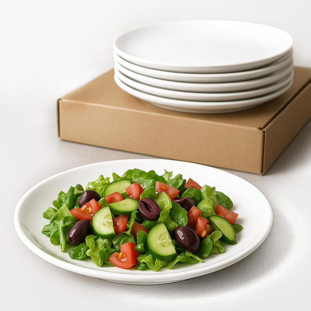 Appetizer Plates Set of 6, Small Ceramic White Dessert Plate, 5 Inch Small Plates Ceramic for Cake, Bread, Snack Sauce, Salad, Microwave and Dishwasher Safe (5 inch, 6 pack)