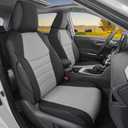 HKZ Custom Fit RAV4 Hybrid Car Seat Covers Set for 2019 2020 2021 2022 2023 2024 2025 Toyota RAV4 Hybrid Model Only LE,XLE,Limited,Woodland Edition,XLE Premium- 5 Seats Full Set Leather(Black&Grey)