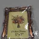 Vintage Picture Frame 5x7 Inch, Antique Ornate Photo Frames with Glass Front, Tabletop & Wall Hanging, Photo Display, Gift Ideas, Bronze