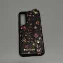 Petitian for Samsung Galaxy S22 Case with Wallet - Women Girls Cute Girly Aesthetic Unique Design Leather Credit Card Holder Cardholder Stand Wristband for S22, Grow Flower