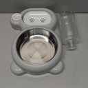 Dog Bowls, Cat Food and Water Bowl Set with Water Dispenser and Stainless Steel Bowl for Cats and Small Dogs - Grey