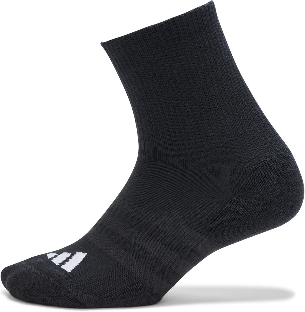 adidas womens Half Crew Performance Socks (8-10, Black)