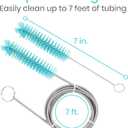 Vive CPAP Tube Cleaning Brush - Stainless Steel Cleaner for Mask and Pipe - Wire Bristle Solution - for 7 Foot Hose and 22 mm Diameter - Portable, Flexible and to Easily Clean Standard Tubing Kit (Teal)