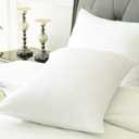 100% Cotton Pillow Protectors with Zipper Queen Size, White Pillow Cases Set of 2 for Home & Hotel, Sateen Soft Cooling Hidden Zippered Pillow Case Protector for Hair & Skin, 20x30 in