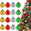 Civaner 16 Pcs Mercury Glass Christmas Balls Ornaments 2.36" Glitter Christmas Tree Hanging Ornaments Holiday Mercury Glass Decoration for Xmas Tree Decoration Xmas Party Indoor Outdoor (Bright Color)