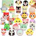 24 PCS Squishy Toys for Kids Bulk  Party Favors Valentines Day Squishies Valentines Day Gifts for Kids Classroom School Pinata Stuffers Birthday Gifts for Boys & Girls Classroom Prizes Elementary