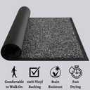 MATALL Home Entrance Door Mat - Microfiber Super Absorbent Mat Floor Mats with Durable Rubber Backing Indoor Low-Profile Doormats for House High Traffic Areas (35”x23.5”, Black&Grey)